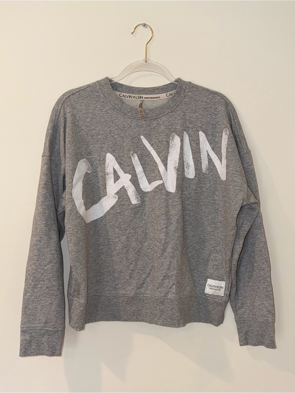 Calvin Klein Performance Light Gray Crewneck Pullover